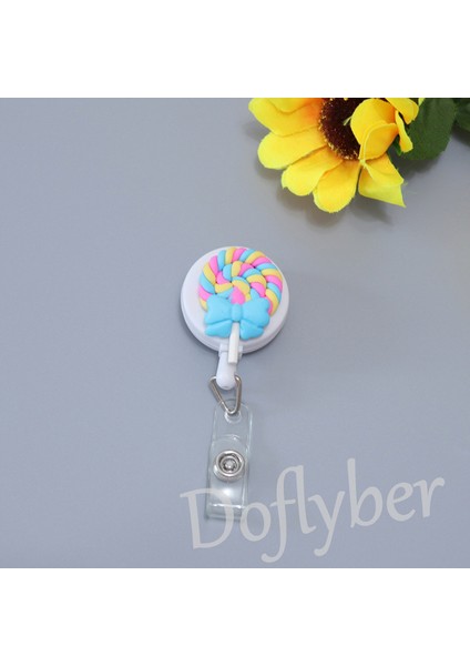 C Yeni Lolipop Gökkuşağı Hemşire Geri Çekilebilir Makaralı Isimlik Kimlik Kartı Klibi Çekme Adı Etiketi Rozet Tutucu Hastane Okul Ofis Kırtasiye (Yurt Dışından)