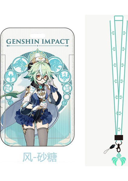 M Oyunu Genshin Anime Kart Kılıfları Kimlik Kartı Kordon Aksesuarı Anahtar Kordon Cosplay Rozeti Kımlık Kartları Sahipleri Boyun Askıları Anahtarlıklar (Yurt Dışından)