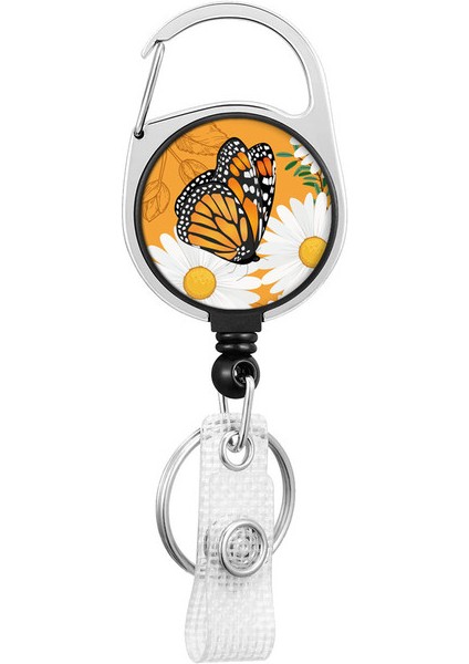 Krizantem 1 Adet Geri Çekilebilir X-Ray Rozet Makara Tutucu Çiçek Hemşirelik Yaka Kartı Makarası Ortopedik Rozet Tutucu Timsah Klip (Yurt Dışından)