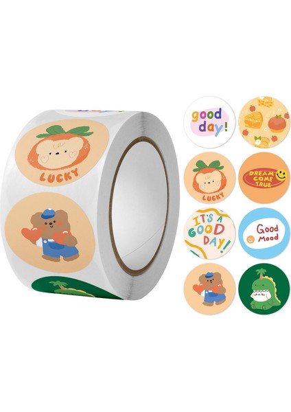 QY1803-100PCS 100-500PCS Yuvarlak Sevimli Karikatür Tavşan Çıkartmalar Çocuk Kırtasiye Ödül Çıkartmalar Hediye Paketi Sızdırmazlık Dekor Etiketleri (Yurt Dışından)