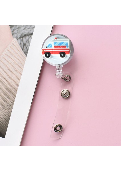 05 1 Adet Sevimli Tıbbi Malzemeler 60CM Silikon Geri Çekilebilir Makaralı Isimlik Öğrenci Hemşire Sergi Enfermera Isim Kartı Kimlik Kartı Sandığı (Yurt Dışından)