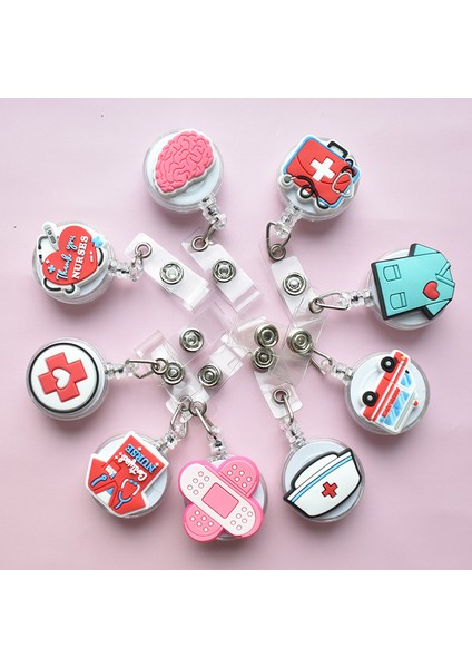 05 1 Adet Sevimli Tıbbi Malzemeler 60CM Silikon Geri Çekilebilir Makaralı Isimlik Öğrenci Hemşire Sergi Enfermera Isim Kartı Kimlik Kartı Sandığı (Yurt Dışından) fiyatları