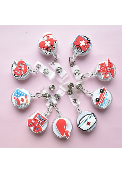 05 1 Adet Sevimli Tıbbi Malzemeler 60CM Silikon Geri Çekilebilir Makaralı Isimlik Öğrenci Hemşire Sergi Enfermera Isim Kartı Kimlik Kartı Sandığı (Yurt Dışından) modelleri