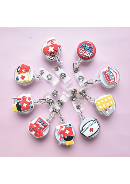 05 1 Adet Sevimli Tıbbi Malzemeler 60CM Silikon Geri Çekilebilir Makaralı Isimlik Öğrenci Hemşire Sergi Enfermera Isim Kartı Kimlik Kartı Sandığı (Yurt Dışından) fırsatları