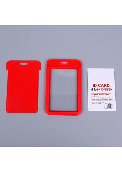 Kırmızı Kimlik Etiketi Business Pass Otobüs Kartı Kılıfı Rozet Tutucu Çok Renkli Kimlik Çalışma Izni Kılıfı Çalışanın Çalışma Kartı Kılıfı (Yurt Dışından)