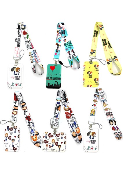 Stil 5 Grey's Anatomy Hemşire Doktor Moda Kordon Kımlık Rozeti Tutucu Otobüs Geçiş Kılıfı Kapak Kayma Bankası Kredi Kartı Tutucu Askı Kartı Tutucu (Yurt Dışından) fiyatları