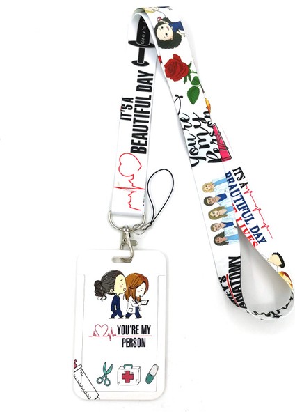 Stil 5 Grey's Anatomy Hemşire Doktor Moda Kordon Kımlık Rozeti Tutucu Otobüs Geçiş Kılıfı Kapak Kayma Bankası Kredi Kartı Tutucu Askı Kartı Tutucu (Yurt Dışından) fırsatları