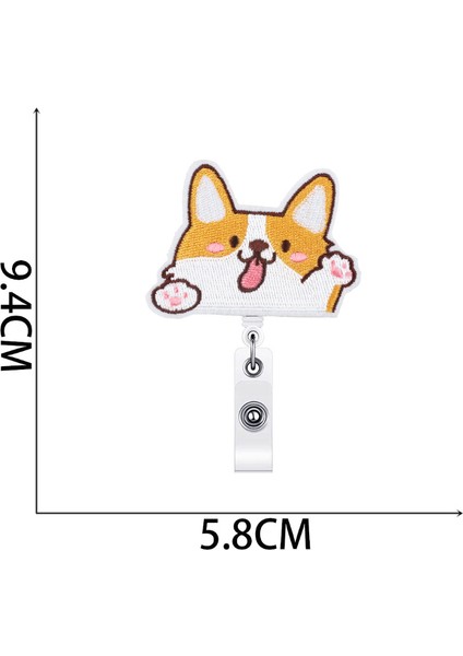 No.1 Nakış Karikatür Köpek Rozeti Makaraları Sevimli Karikatür Köpek Rozeti Makaraları Hemşire Göğüs Cep Çalışma Kartı Kımlık/ıc Kart Tutucu (Yurt Dışından)
