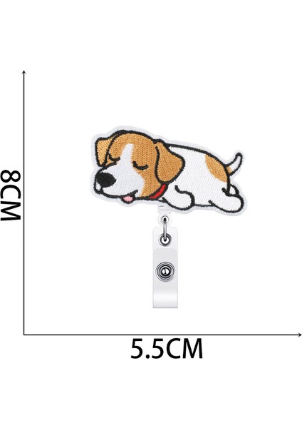 No.1 Nakış Karikatür Köpek Rozeti Makaraları Sevimli Karikatür Köpek Rozeti Makaraları Hemşire Göğüs Cep Çalışma Kartı Kımlık/ıc Kart Tutucu (Yurt Dışından)