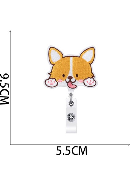 No.1 Nakış Karikatür Köpek Rozeti Makaraları Sevimli Karikatür Köpek Rozeti Makaraları Hemşire Göğüs Cep Çalışma Kartı Kımlık/ıc Kart Tutucu (Yurt Dışından)