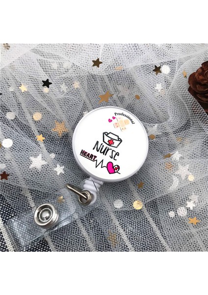 Y03 1 Adet Stetoskop Doktor Öğrenci Kaliteli Geri Çekilebilir Hemşire Rozeti Makara Klip Kimlik Kartı Sevimli Kartvizit Tutucu Ofis Aksesuarları Için (Yurt Dışından)