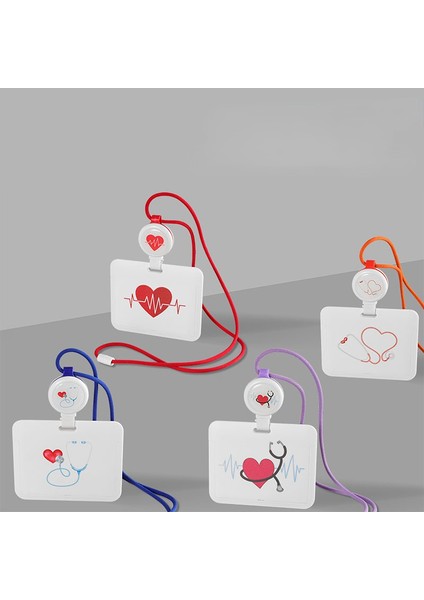 Kırmızı Hemşire Doktor Kart Tutucu ile Geri Çekilebilir Rozet Makara Güvenli Kordon Tıbbi Işçiler Ic/kimlik Kartı Çalışma Hastane Malzemeleri (Yurt Dışından)