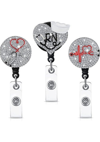 Stetoskop 1 Adet Moda Sevimli Rhinestones Geri Çekilebilir Hemşire Rozeti Makara Klip Rozet Tutucu Öğrenciler Doktor Kımlık Kartı Tutucu Anahtarlık Hediye (Yurt Dışından) fiyatları