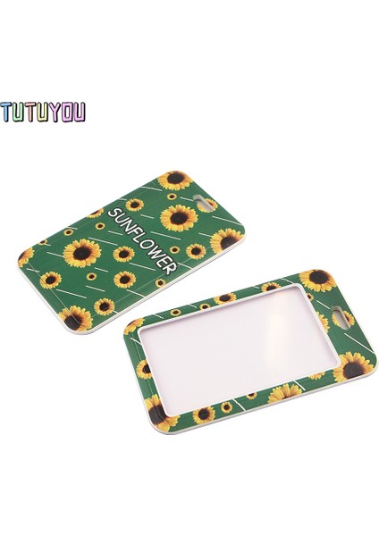 Stil 2 1 Adet PC2555 Yeşil Ayçiçeği Gizli Engellilik Ipi Kart Kımlık Tutucu Kartvizit Araba Anahtarlık Anahtarlık Tutucu Takı Hediyeler (Yurt Dışından)