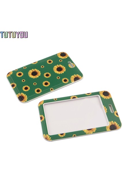 Stil 2 1 Adet PC2555 Yeşil Ayçiçeği Gizli Engellilik Ipi Kart Kımlık Tutucu Kartvizit Araba Anahtarlık Anahtarlık Tutucu Takı Hediyeler (Yurt Dışından)
