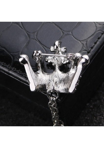 Gümüş Lüks Tasarım Taç Broş Erkekler Için Rhinestone Broş Pin Püskül Zincir Yaka Iğneler Rozeti Takım Elbise Gömlek Aksesuarları Düğün Takı (Yurt Dışından)