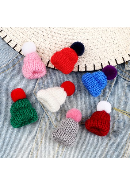Pembe-Gri Kadın Broş Pin Sevimli Mini Şapka Rozeti Noel Yeni Yıl Hediye Kazak Ceketler Dıy Şapkalar Çocuklar Kış Aksesuarları Sırt Çantası Dekor (Yurt Dışından) indirimleri