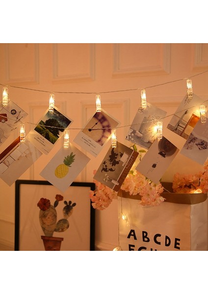 CEA15381MC-2M 2 M Kpop Fotocardlar LED Dize Işıklar Klipler ile Dekorasyon Odası Dekorasyon Için Resim Asmak Için Fotoğraf Stüdyosu Duvar Işıkları Dizeleri (Yurt Dışından)