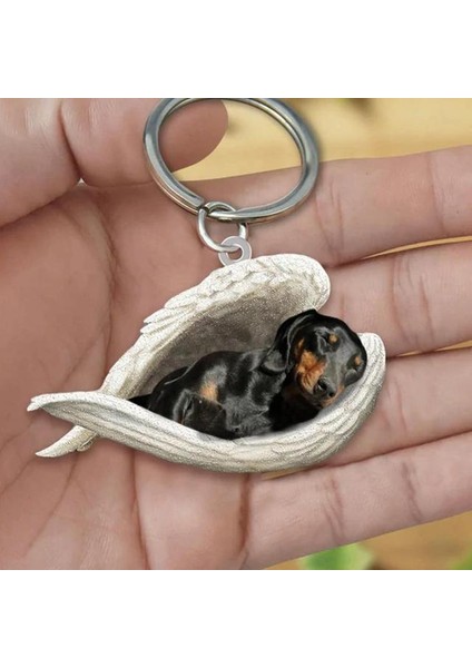 D Köpek Uyuyan Melek Anahtar Zincirleri Akrilik Sevimli Hayvan Anahtarlık Kadın Kız Erkek Araba Anahtarı Çocuklar Hediye Dropshipping (Yurt Dışından)