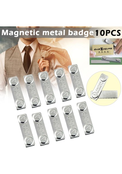 Gümüş 10 Adet Güçlü Manyetik Isim Etiketleri Rozet Metal Raptiye Kımlık Kartı Dayanıklı Ek Tutucu Rozet Mıknatıs Çalışma Numarası Kart Aksesuarları (Yurt Dışından) modelleri