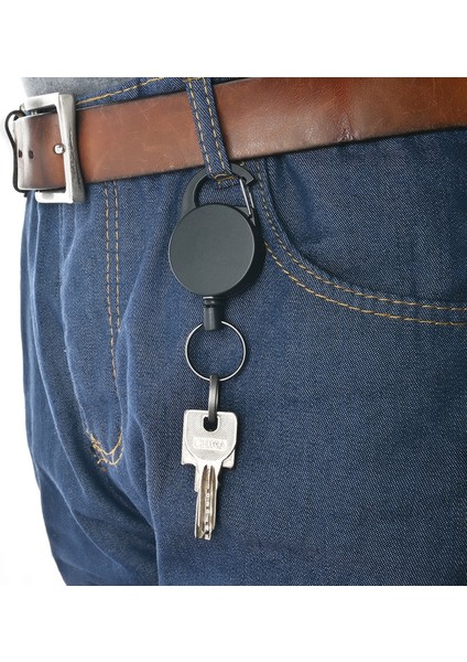 Siyah Anti-Hırsızlık Teleskopik Anahtarlık Geri Çekilebilir Kanca Anahtarlık Teleskopik Hırsız Zincir Anahtarlık Taktik Anahtarlık Aksesuarları 60 cm (Yurt Dışından) modelleri