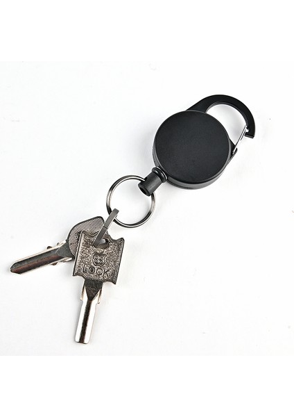 Siyah Anti-Hırsızlık Teleskopik Anahtarlık Geri Çekilebilir Kanca Anahtarlık Teleskopik Hırsız Zincir Anahtarlık Taktik Anahtarlık Aksesuarları 60 cm (Yurt Dışından) fırsatları