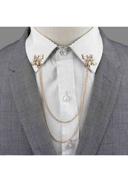 Stil 3 Yeni Erkek Kadın Gömlek Yaka Püskül Zincir Yaka Pin Broş Ejderha Kartal Geyik Kafası Kanatları Rozeti Retro Unisex Takı Aksesuarları (Yurt Dışından)