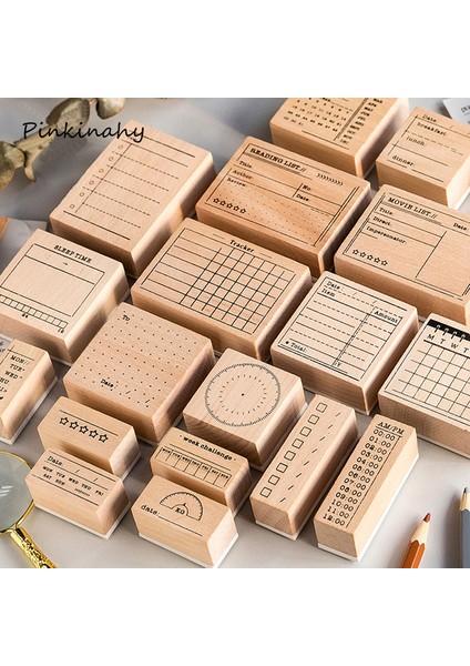 12 Vintage Ay Takvim Not Programı Planı Damga Dıy Ahşap Kauçuk Pullar Scrapbooking Kırtasiye Scrapbooking Için Standart Damga (Yurt Dışından)