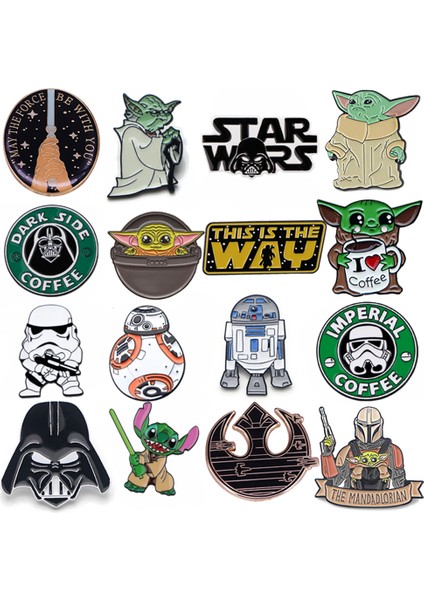 15 LT848 Sevimli Bebek Yoda Emaye Pin Yaka Iğnesi Rozeti Şapka Elbise Sırt Çantası Dekorasyon Takı Aksesuarları Hediyeler (Yurt Dışından)