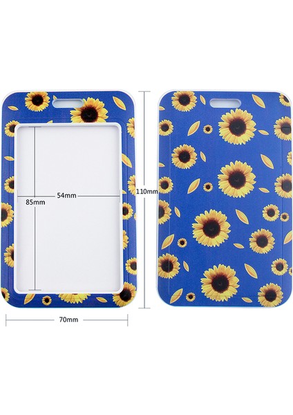 Stil 1 1 Adet PC2550 Ayçiçeği Mavi Moda Boyunluklar Kımlık Rozeti Tutucu Otobüs Geçiş Kılıfı Kapak Kayma Bankası Kredi Kartı Tutucu Askı Kart Sahibi (Yurt Dışından)
