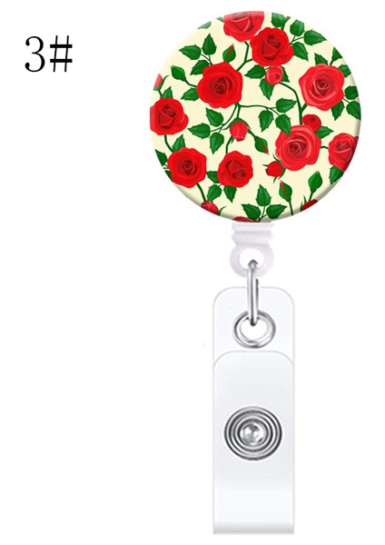 13 Yağlıboya Çiçek Geri Çekilebilir Hemşire Rozeti Makara Klip Öğrenciler Doktor Kımlık Kartı Tutucu Timsah Klip Yeni Yıl Yılbaşı Hediyeleri 1 Adet (Yurt Dışından)