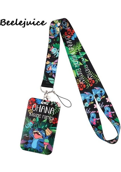 12 Lilo Stitch Anahtarlık Boyunluklar Kimlik Kartı Tutucu Kımlık Kartı Geçiş Spor Salonu Cep Telefonu Rozeti Tutucu Anahtar Kayışı Webbings Şeritler (Yurt Dışından)