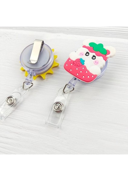 19 60CM Silikon Sevimli Ayçiçeği Meyve Bulut Geri Çekilebilir Makaralı Isimlik Öğrenci Hemşire Sergi Enfermera Isim Kartı Kimlik Kartı Sandığı (Yurt Dışından) indirimleri