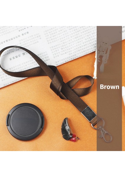 Kahverengi 1 Adet Çalışma Kartı Kordon Halat Paslanmaz Çelik Kanca ile Çalışan Adı Kımlık Etiketi Otobüs Kartı Kapağı Kimlik Rozeti Kordon Boyun Askısı (Yurt Dışından)
