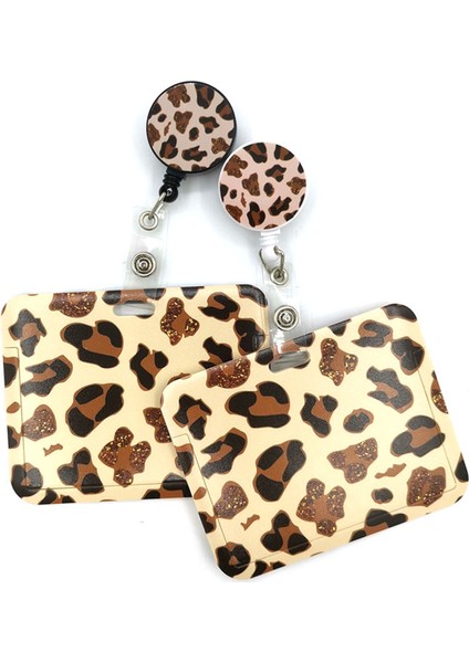 Stil 2 Klasik Leopar Baskı Kımlık Geri Çekilebilir Rozet Tutucu Makara Kımlık Rozeti Tutucu Klip Anahtarlık Isim Kartı Anahtarlık Hemşire Çalışma Süslemeleri (Yurt Dışından) modelleri