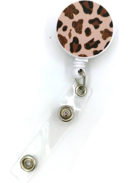 Stil 2 Klasik Leopar Baskı Kımlık Geri Çekilebilir Rozet Tutucu Makara Kımlık Rozeti Tutucu Klip Anahtarlık Isim Kartı Anahtarlık Hemşire Çalışma Süslemeleri (Yurt Dışından) indirimleri