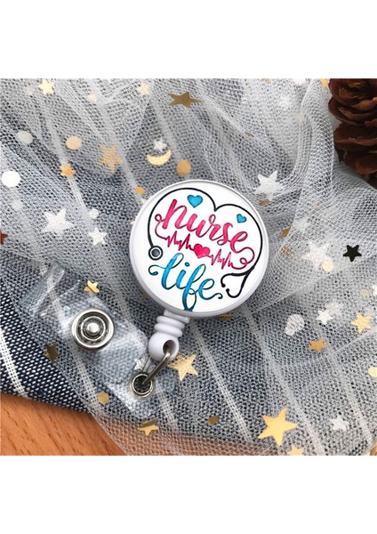 Y02 1 Adet Stetoskop Doktor Öğrenci Kaliteli Geri Çekilebilir Hemşire Rozeti Makara Klip Kimlik Kartı Sevimli Kartvizit Tutucu Ofis Aksesuarları Için (Yurt Dışından)