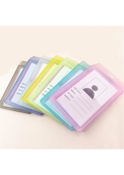 Pembe Dikey Şeffaf Pvc Personel Geçiş Otobüsü Çalışma Kartı Kapak Kol Kımlık Tutucu Rozetleri Durumda Temizle Banka Kredi Kartı Koruyucu Göğüs Etiketi (Yurt Dışından)
