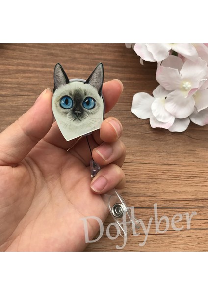 F Güzel Kedi Köpek Civciv Geri Çekilebilir Rozet Makara Öğrenci Hemşire Sergi Kımlık Adı Kart Rozeti Tutucu Ofis Malzemeleri (Yurt Dışından)