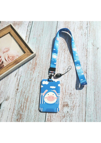 No.2 1 Adet Karikatür Kimlik Sahipleri Yaka Kartı Tutucu Personel Rozeti Kapak Durumda Otobüs Geçiş Kılıfı Kol Boyun Askısı ile Kart Tutucu (Yurt Dışından)