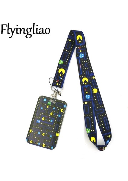 Boyun Askısı Tutucu Pacman Karikatür Moda Kordon Kımlık Rozeti Tutucu Otobüs Geçiş Kılıfı Kapak Kayma Bankası Kredi Kartı Tutucu Askı Kartları Tutucu Dekorasyon (Yurt Dışından)