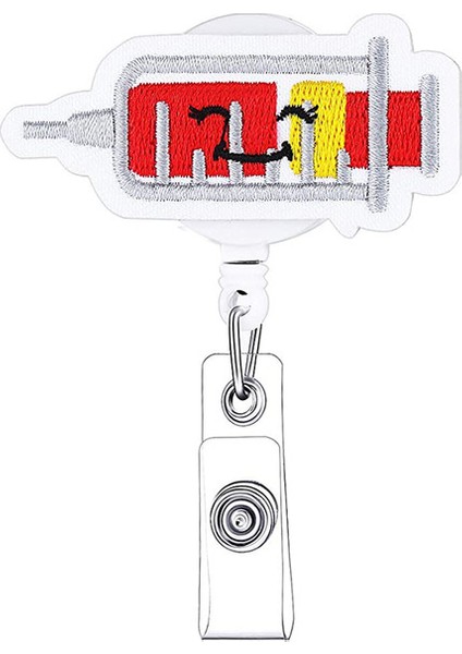 Stil 1 2021 Yeni Varış 1 Parça Yüksek Kaliteli Geri Çekilebilir Hemşire Rozet Makarası Keçe Sevimli Anime Şırınga Ambulans Kimlik Kartı Tutucu Tuşları Kordon (Yurt Dışından)