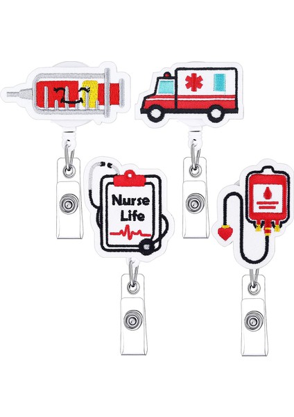 Stil 1 2021 Yeni Varış 1 Parça Yüksek Kaliteli Geri Çekilebilir Hemşire Rozet Makarası Keçe Sevimli Anime Şırınga Ambulans Kimlik Kartı Tutucu Tuşları Kordon (Yurt Dışından) fiyatları