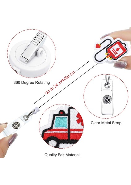 Stil 1 2021 Yeni Varış 1 Parça Yüksek Kaliteli Geri Çekilebilir Hemşire Rozet Makarası Keçe Sevimli Anime Şırınga Ambulans Kimlik Kartı Tutucu Tuşları Kordon (Yurt Dışından) fırsatları