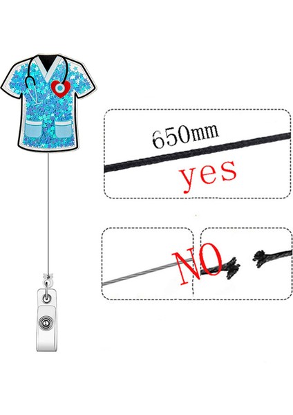 Stil 8 2023 Yeni Tasarım 1 Parça Glitter Akrilik Geri Çekilebilir Hemşire Rozeti Makara Anime Stetoskop Hap Aşk Kalp Kımlık Kartı Tutucu Ipi (Yurt Dışından) modelleri