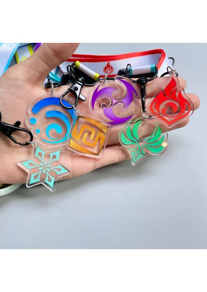 T Oyun Genshin Anime Kart Kılıfları Kimlik Kartı Kordon Aksesuarı Anahtar Kordon Cosplay Rozeti Kımlık Kartları Sahipleri Boyun Askıları Anahtarlıklar (Yurt Dışından)