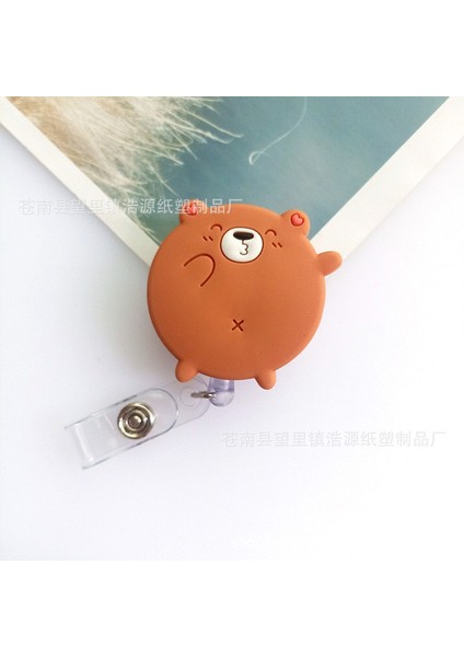 Boz Ayı Kawaii Hayvan Rozet Makaraları Karikatür Piglet Panda Hamster Kedi Paw Rozet Makaraları Çalışma Kartı Kımlık/ıc Kart Tutucu Aksesuarları (Yurt Dışından)