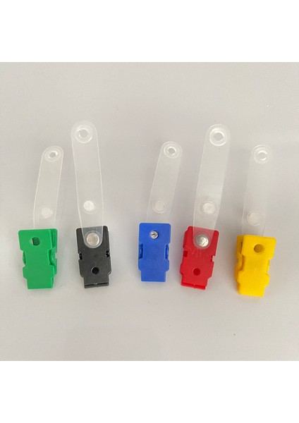 RANDOM-10PCS 10 Adet Metal Rozet Klip Vinil Kayış Kordon Timsah Delik Kelepçeleri Asılı Kımlık Kartı Tutucu Aksesuarları (Yurt Dışından)