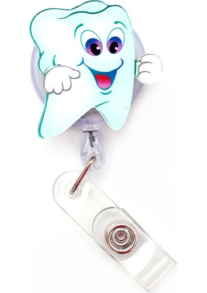 Kırmızı Komik Güzel Diş Tarzı Geri Çekilebilir Yaratıcı Kart Tutucu Rozet Makara Hemşire Sergi Enfermera Kız Adı Kartı Göğüs Dentis (Yurt Dışından)