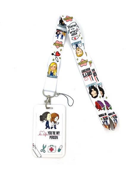 Stil 10 Grey's Anatomy Hemşire Doktor Moda Kordon Kımlık Rozeti Tutucu Otobüs Geçiş Kılıfı Kapak Kayma Bankası Kredi Kartı Tutucu Askı Kartı Tutucu (Yurt Dışından)